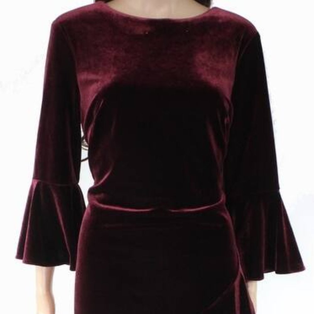 NWT Ralph Lauren burgundy velvet dress, 4 - Picture 2 of 13